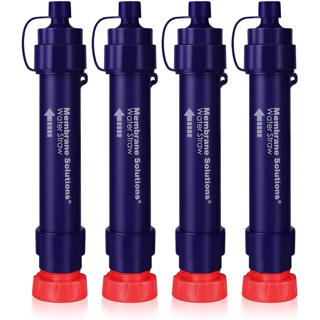 4-Pack Membrane Solutions WS02 Portable Water Filter Straw