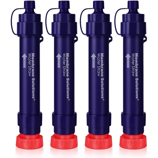 4-Pack Membrane Solutions WS02 Portable Water Filter Straw