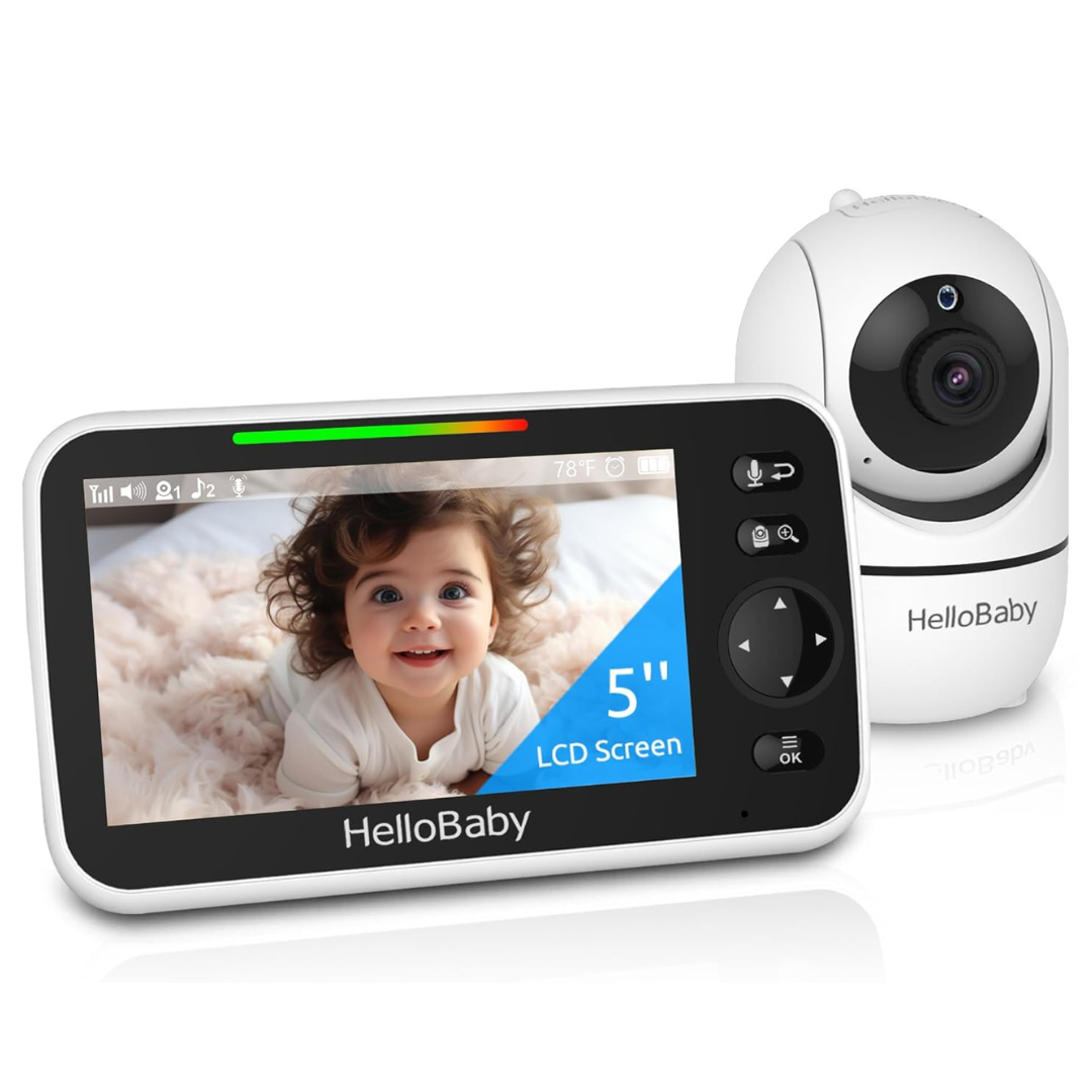 HelloBaby HB6550pro 5" Video Baby Monitor With Pan-Tilt-Zoom Video