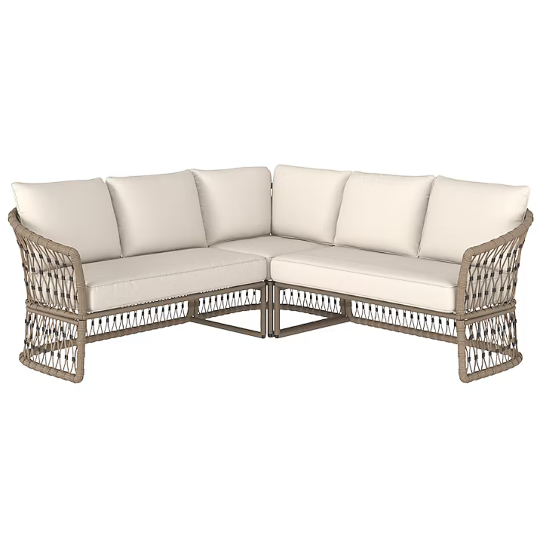 Style Selections Avery Station Wicker Outdoor Sectional Sofa