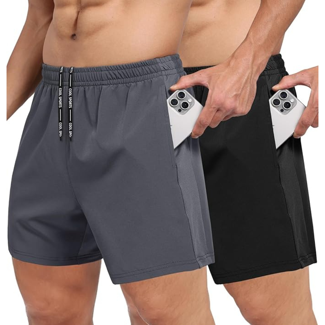 2-Pack Men's Quick Dry Athletic Gym Workout Shorts (Various)