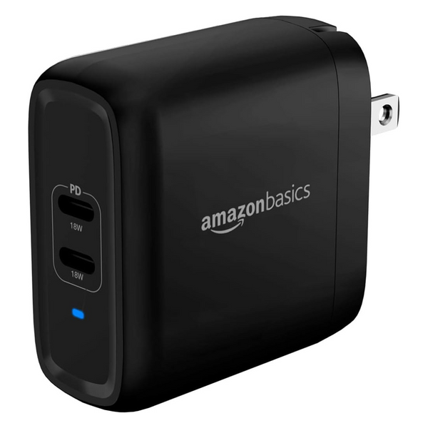 36W AmazonBasics 2-Port USB-C Wall Charger Adapter