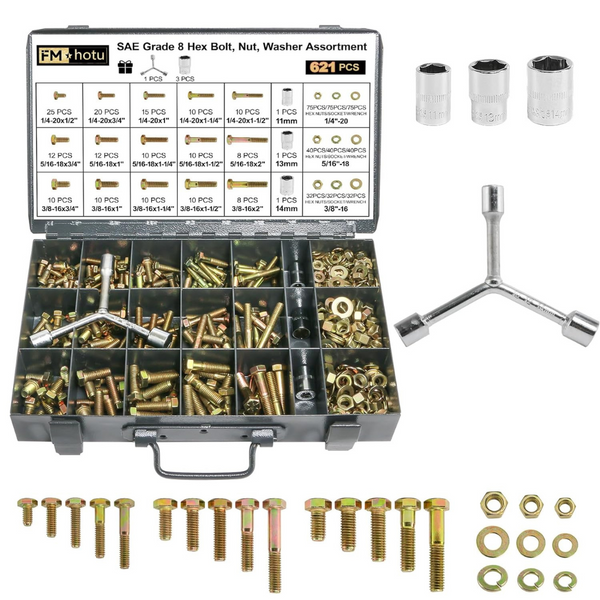 FMhotu Nuts And Bolts Assortment Kit (621-Piece)