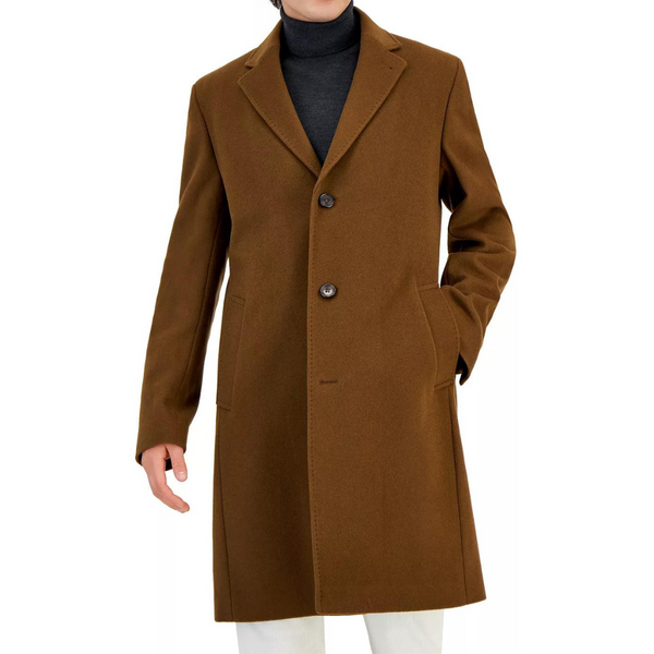 Michael Kors Men's Classic Fit Luxury Wool Cashmere Blend Overcoat