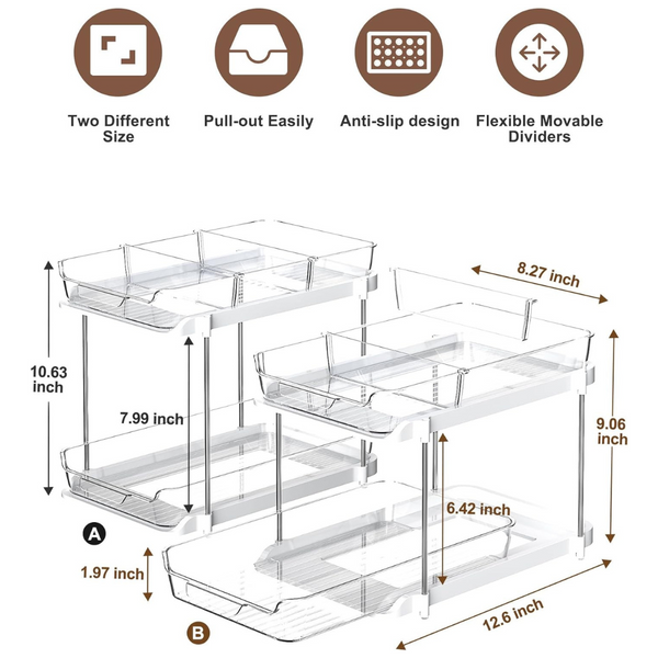 2-Pack Under Sink Pull-Out Organizers