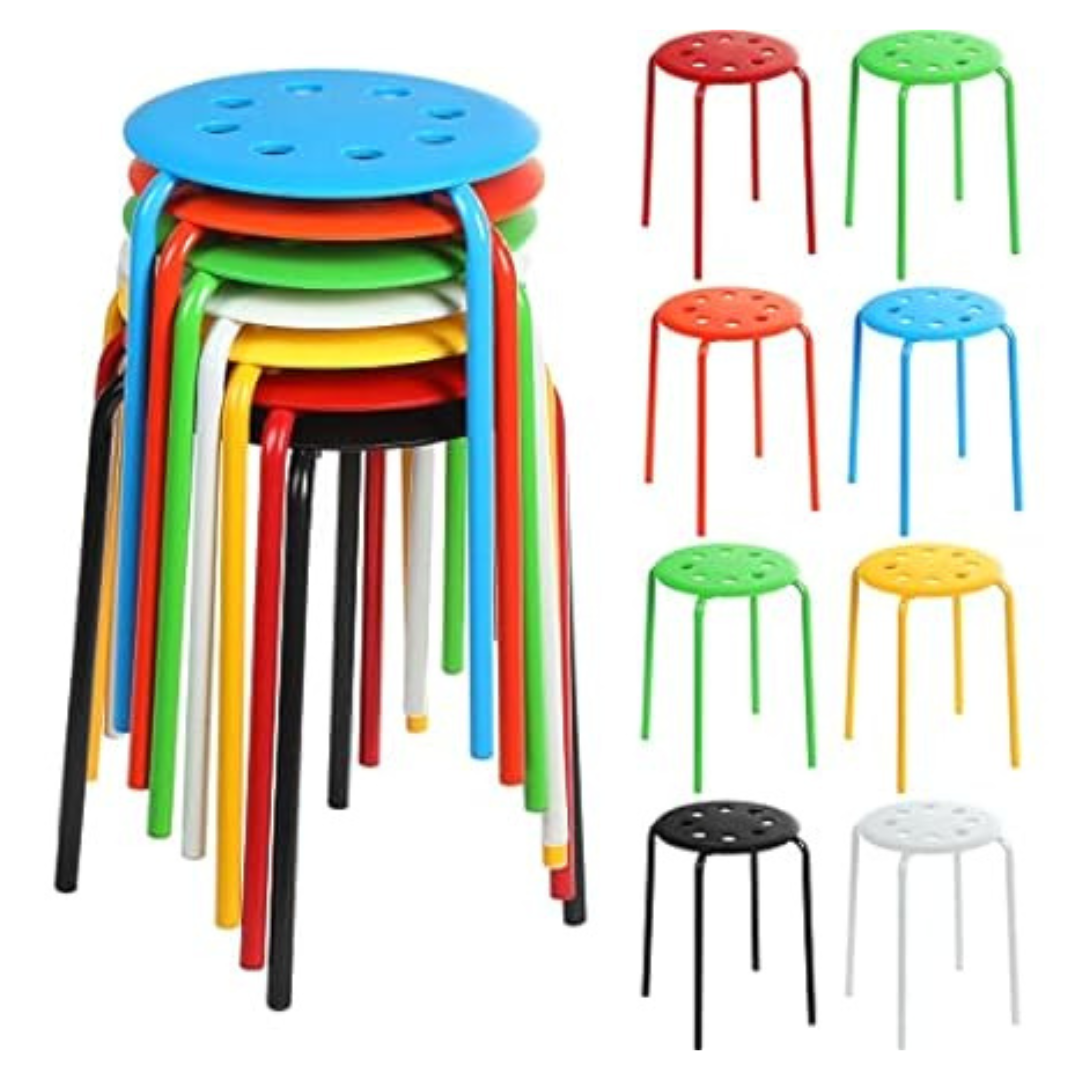 8-Pack Classroom Stackable Sturdy Round Stools