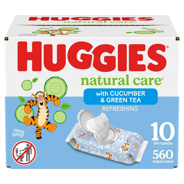 560-Count Huggies Natural Care Baby Wipes (Cucumber & Green Tea)