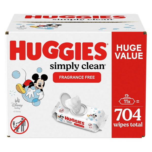 704-Count Huggies Simply Clean Fragrance-Free Baby Wipes