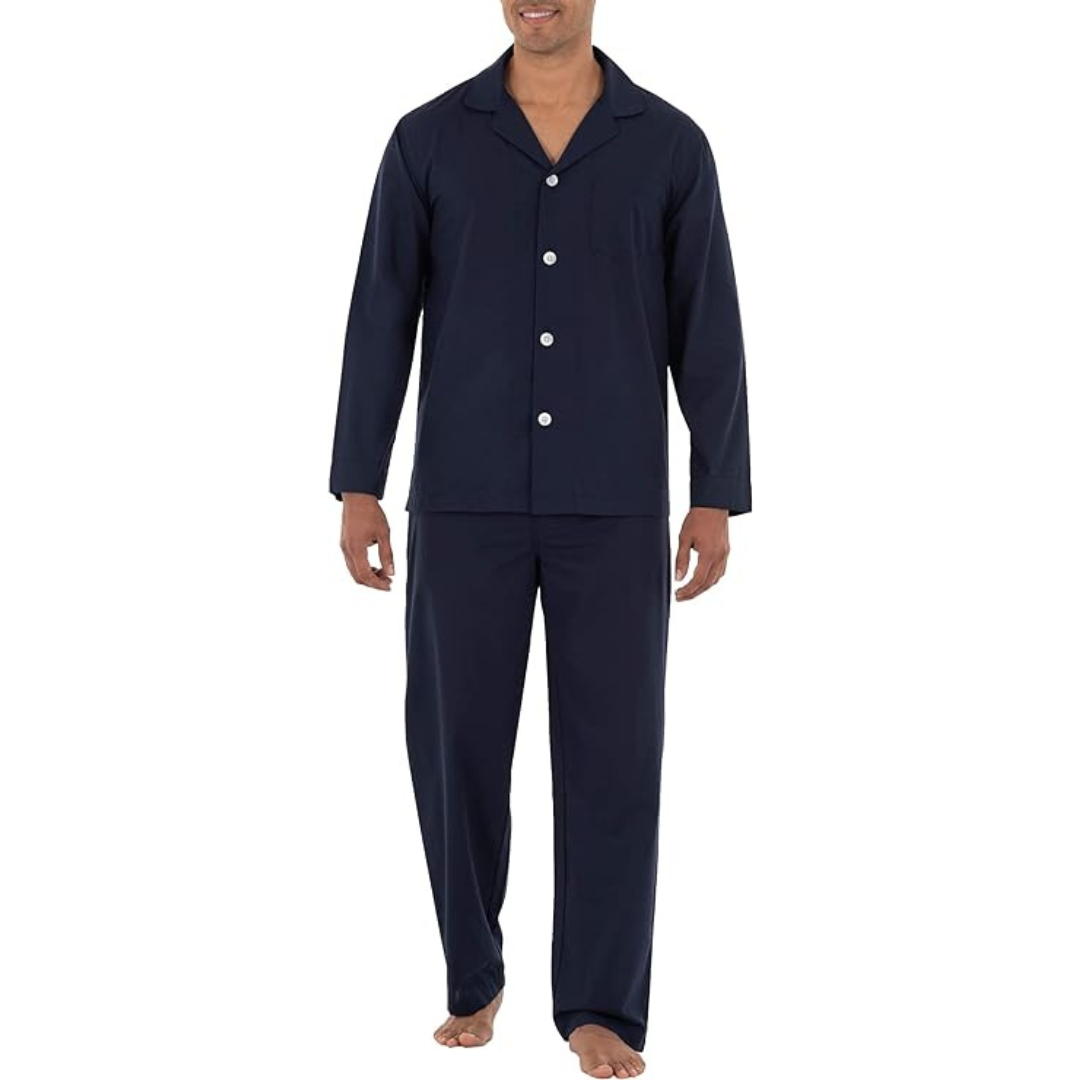 Fruit Of The Loom Men's Long Sleeve Pajama Set