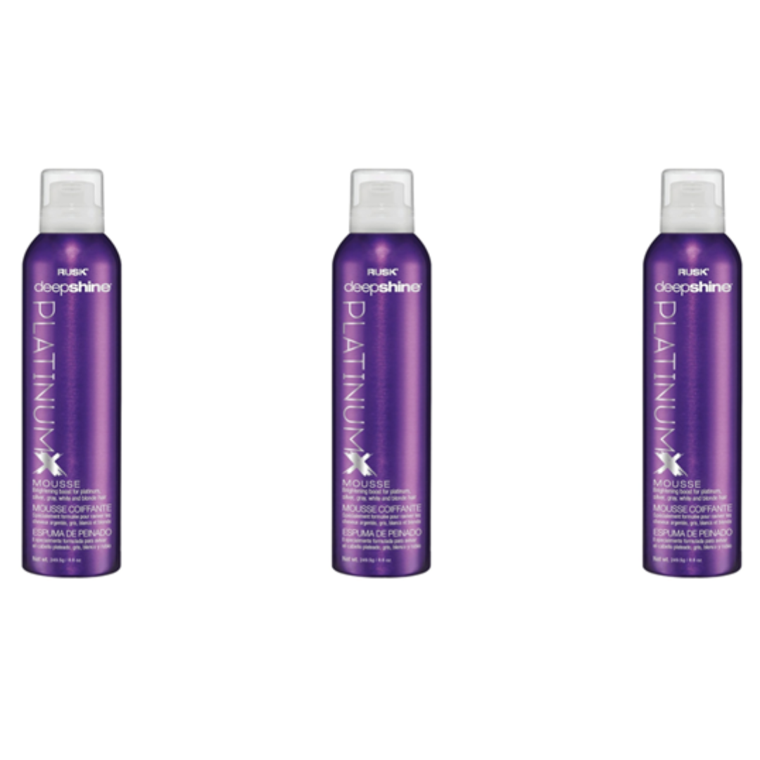 3-Pack RUSK Deepshine PlatinumX Mousse, 8.8 Oz