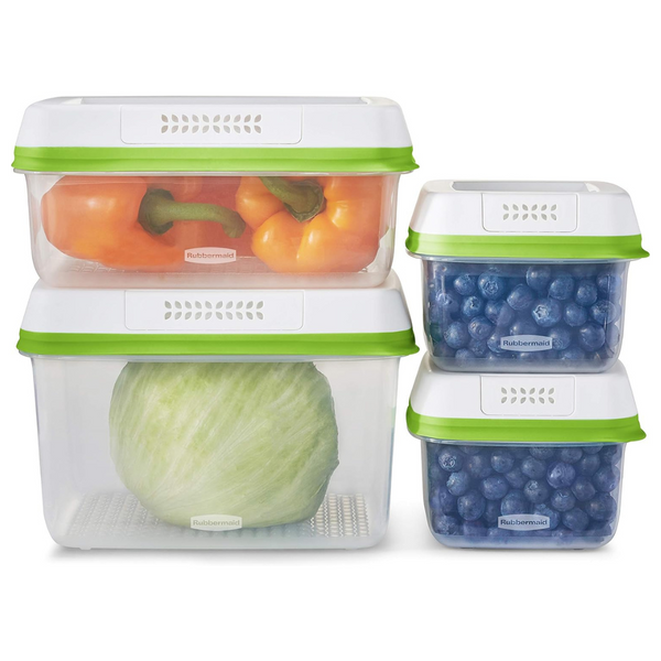 8-Piece Rubbermaid FreshWorks Produce Saver Storage Containers