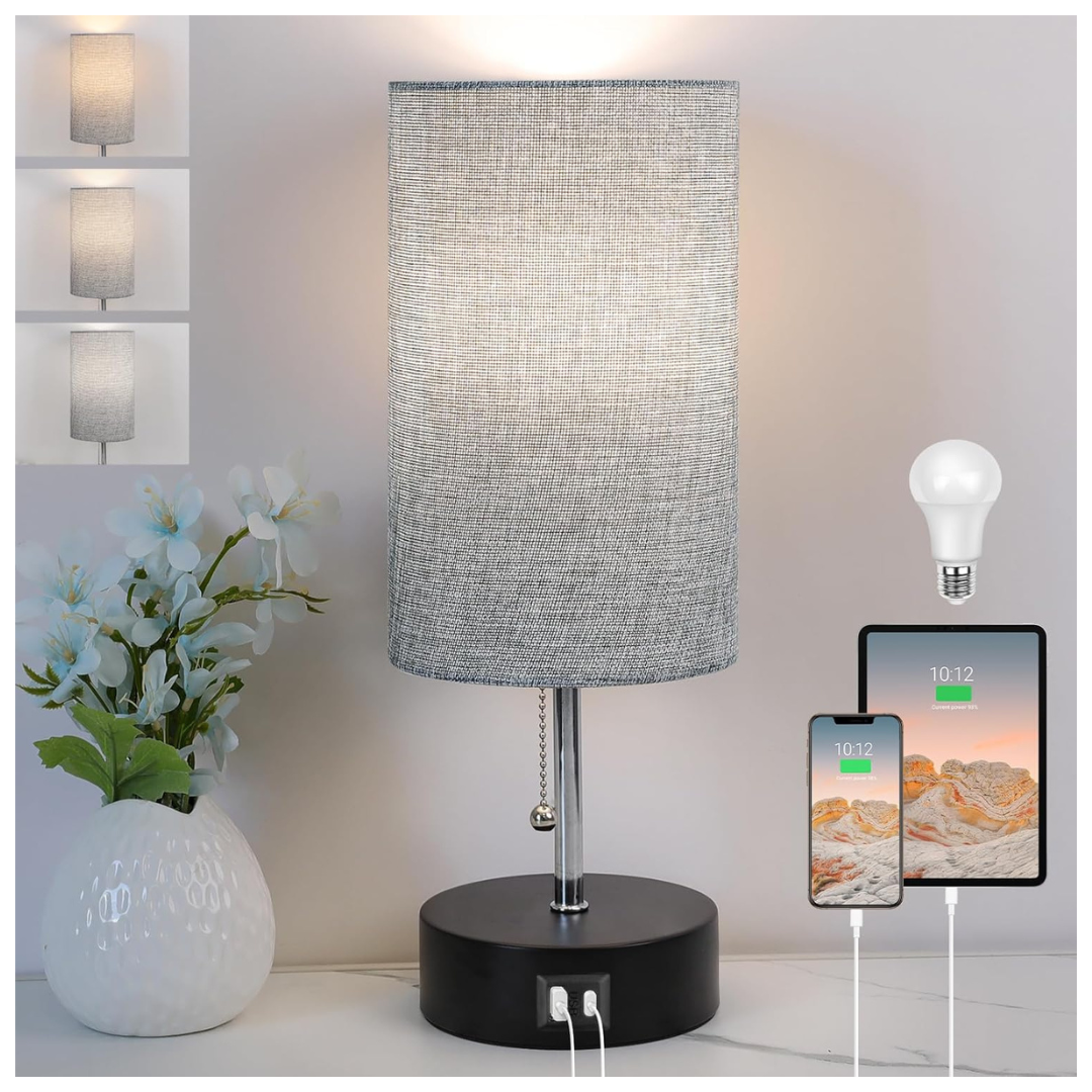 Rottogoon 3-Color Temperature Bedside Nightstand Lamp