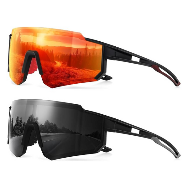 2-Pack Unisex UV Protection Polarized Sports Sunglasses