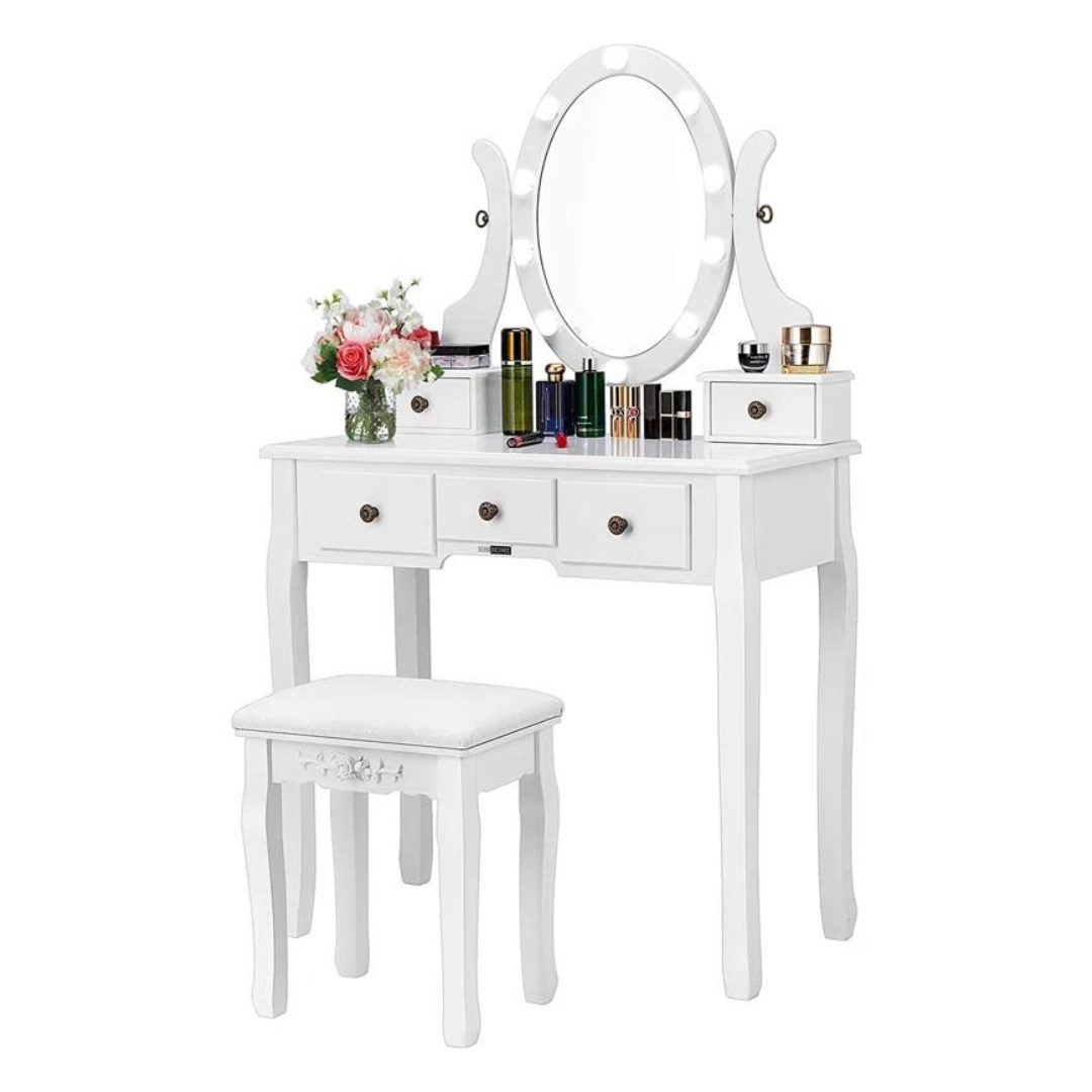 Hayter Makeup Vanity Set With Mirror & Cushioned Stool