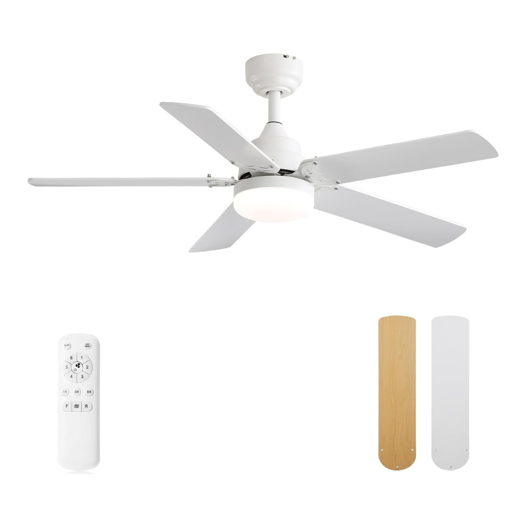 42" Modern Wood Ceiling Fan With Lights & Remote Control