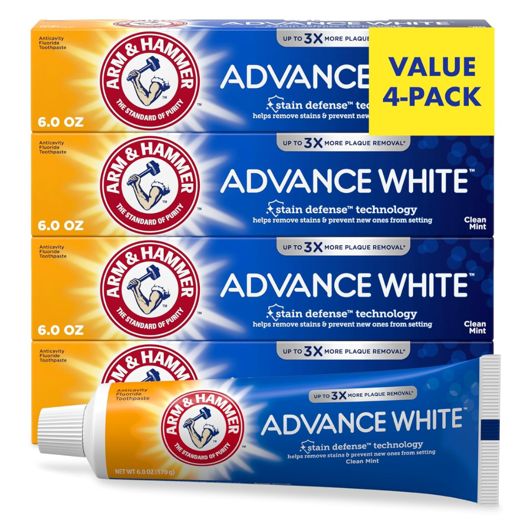 4-Pack Arm & Hammer 6.0oz Advance White Toothpaste (Clean Mint)