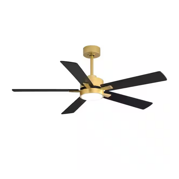 Breezary Charlie 52" Integrated LED Indoor Gold Ceiling Fan