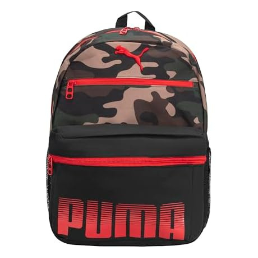 Puma Kids' Meridian Backpack (Red/Camo)