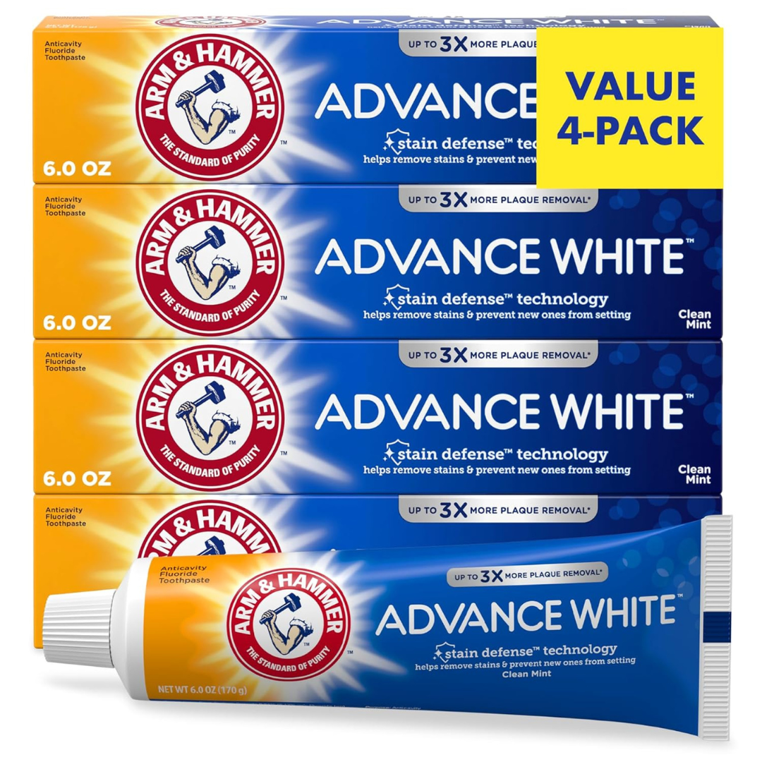 4-Pack Arm & Hammer 6.0oz Advance White Toothpaste (Clean Mint)