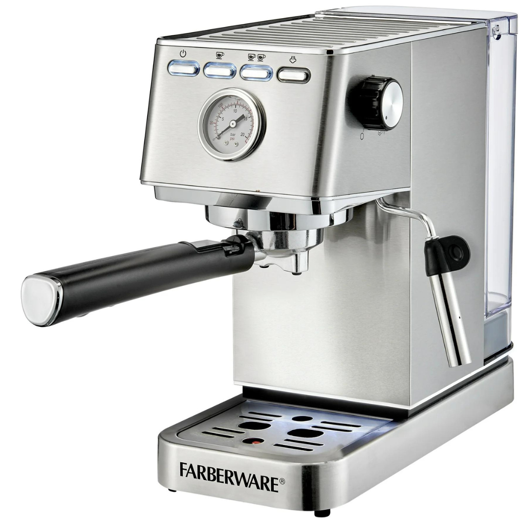 Farberware 15-Bar Stainless Steel Espresso Maker With Steam Wand