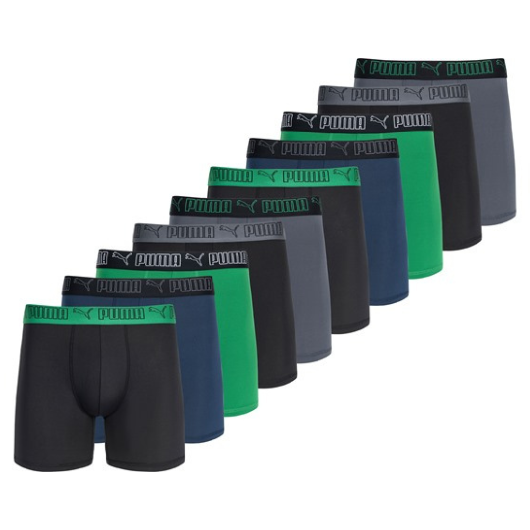 10-Pack PUMA Men's Performance Boxer Briefs (Various Colors/Sizes)