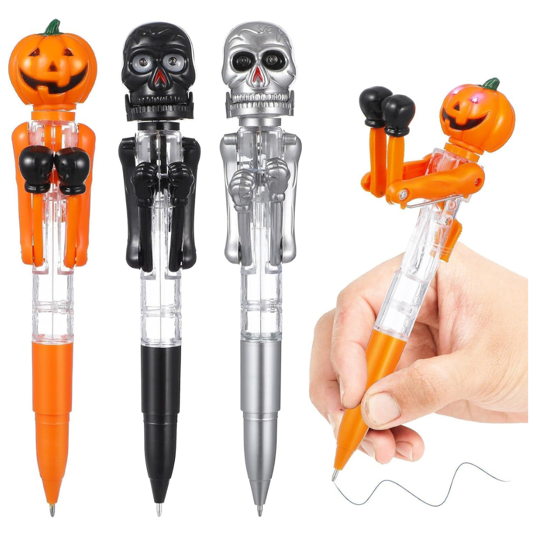 Halloween's Cute Pumpkin Ballpoint Pen With Light