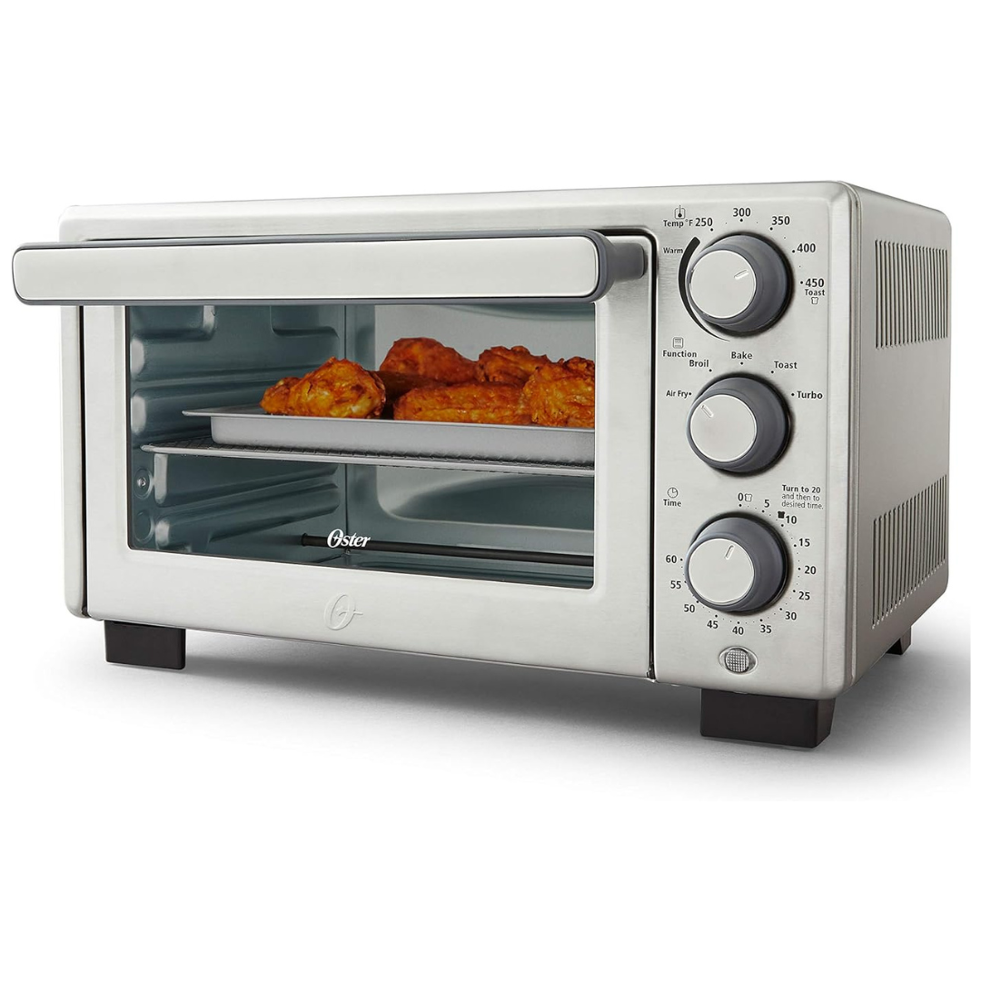 Oster Compact Countertop Oven With Air Fryer, Stainless Steel