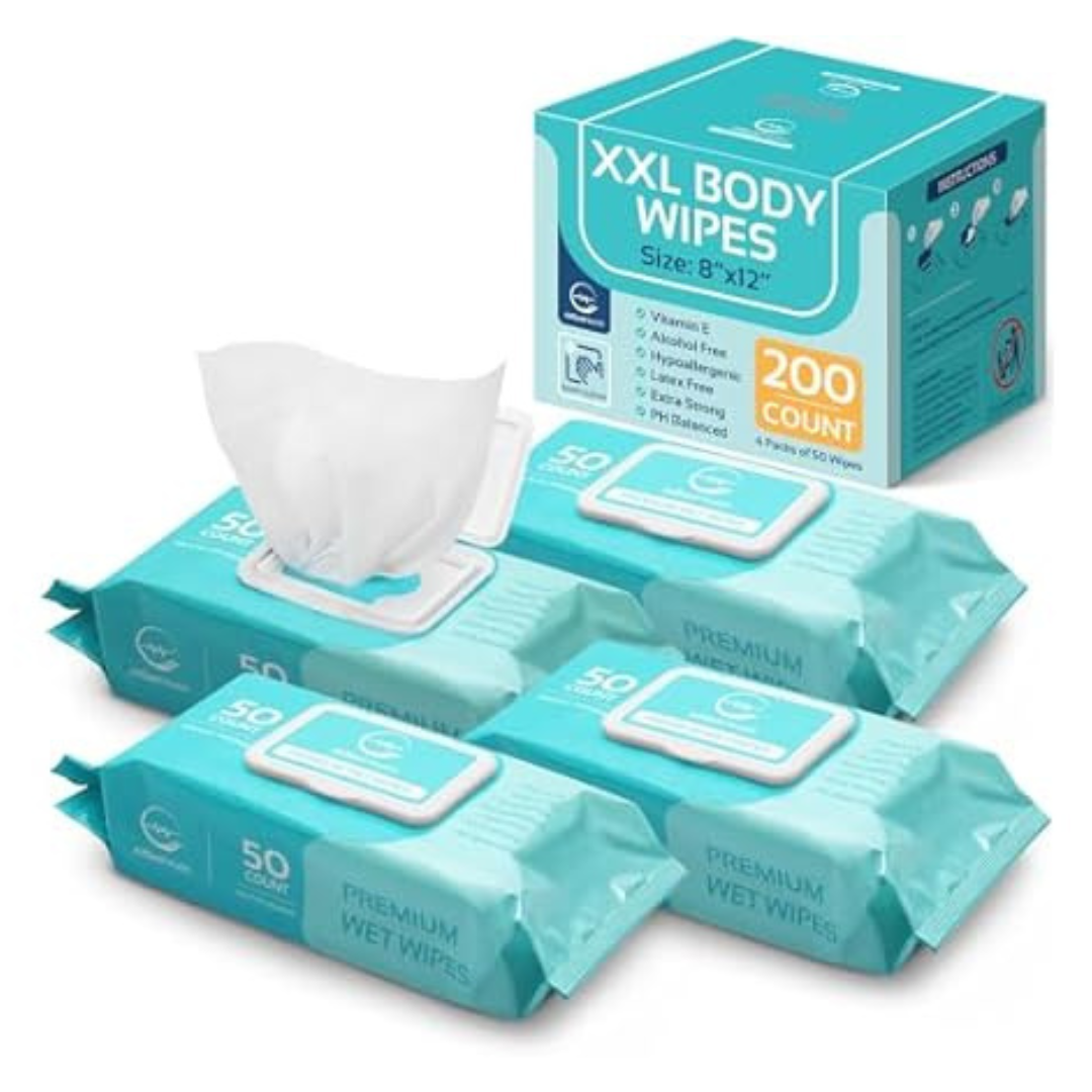 200-Count AllSett Health XXL Body Wet Wipes