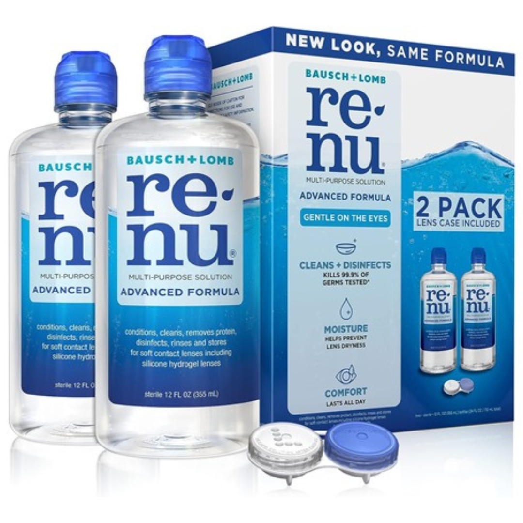 4-Count (2 x 2-Pack) 12oz Bausch+Lomb Renu Contact Lens Solution