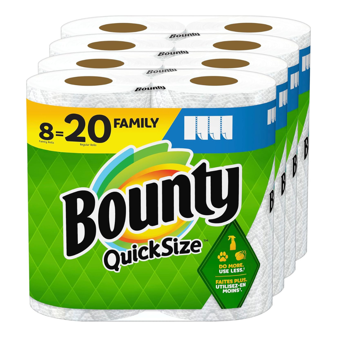 8-Pack Bounty Quick-Size Paper Towels Family Roll