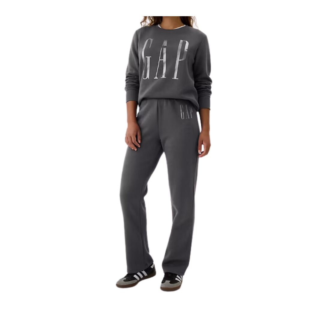 Women's Gap Logo Bootcut Pull-On Sweatpants (Cast Iron Gray)