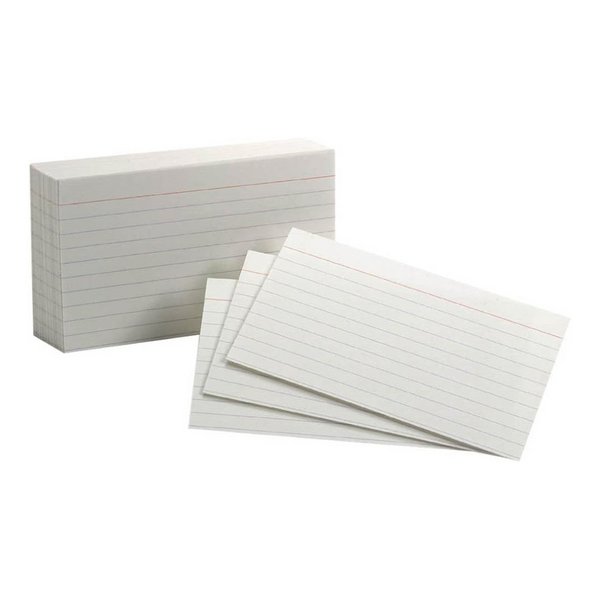 100-Pack Oxford 3" x 5" Ruled Index Cards