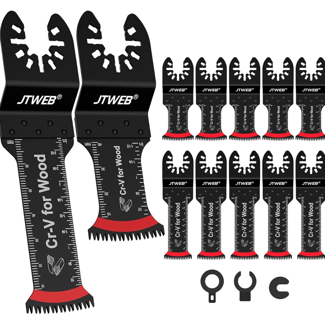 12-Piece Extra-Long Reach Arc-Shaped Edge Tooth Oscillating Saw Blades