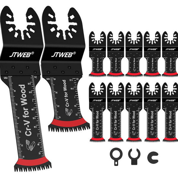 12-Piece Extra-Long Reach Arc-Shaped Edge Tooth Oscillating Saw Blades