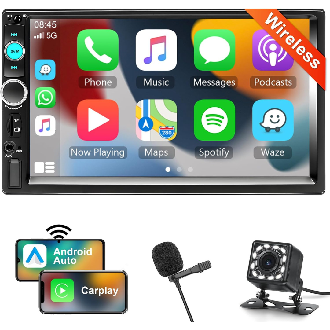 Upgrade 7" HD Android Auto Touchscreen Bluetooth Car Radio