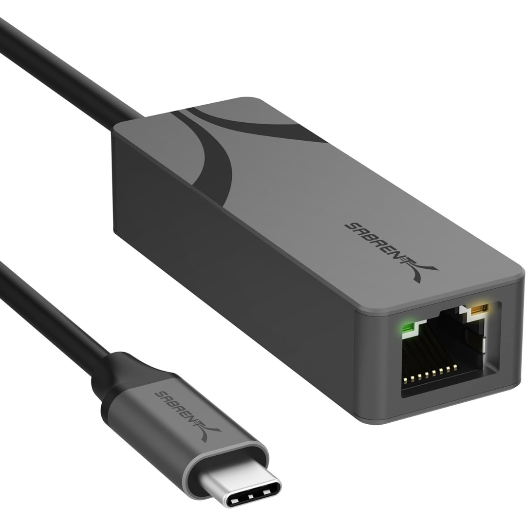 Sabrent Portable USB-C to 2.5 Gbps Ethernet Adapter (NT-25GA)