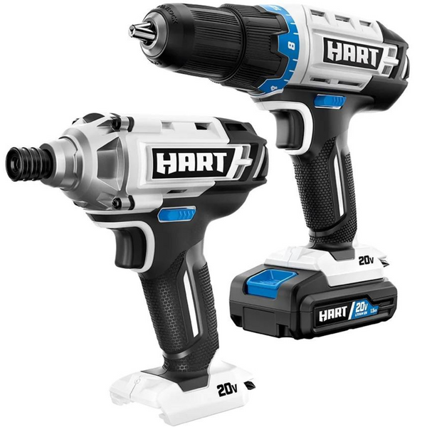 2-Piece HART 20-Volt Cordless 1/2" Drill and Impact Driver Combo Kit