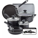 15-Piece Farberware Cookstart Aluminum DiamondMax Nonstick Cookware Set