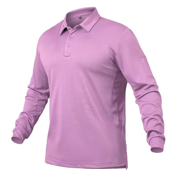 Men's Performance Long Sleeve Quick Dry Polo Shirts (Various)