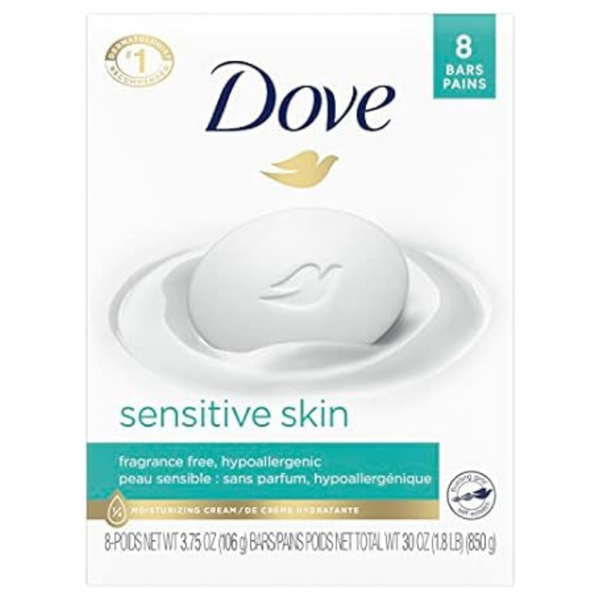 16-Pack (8x2-ct) Dove Sensitive Skin Unscented Beauty Bar Soap (4 Oz)