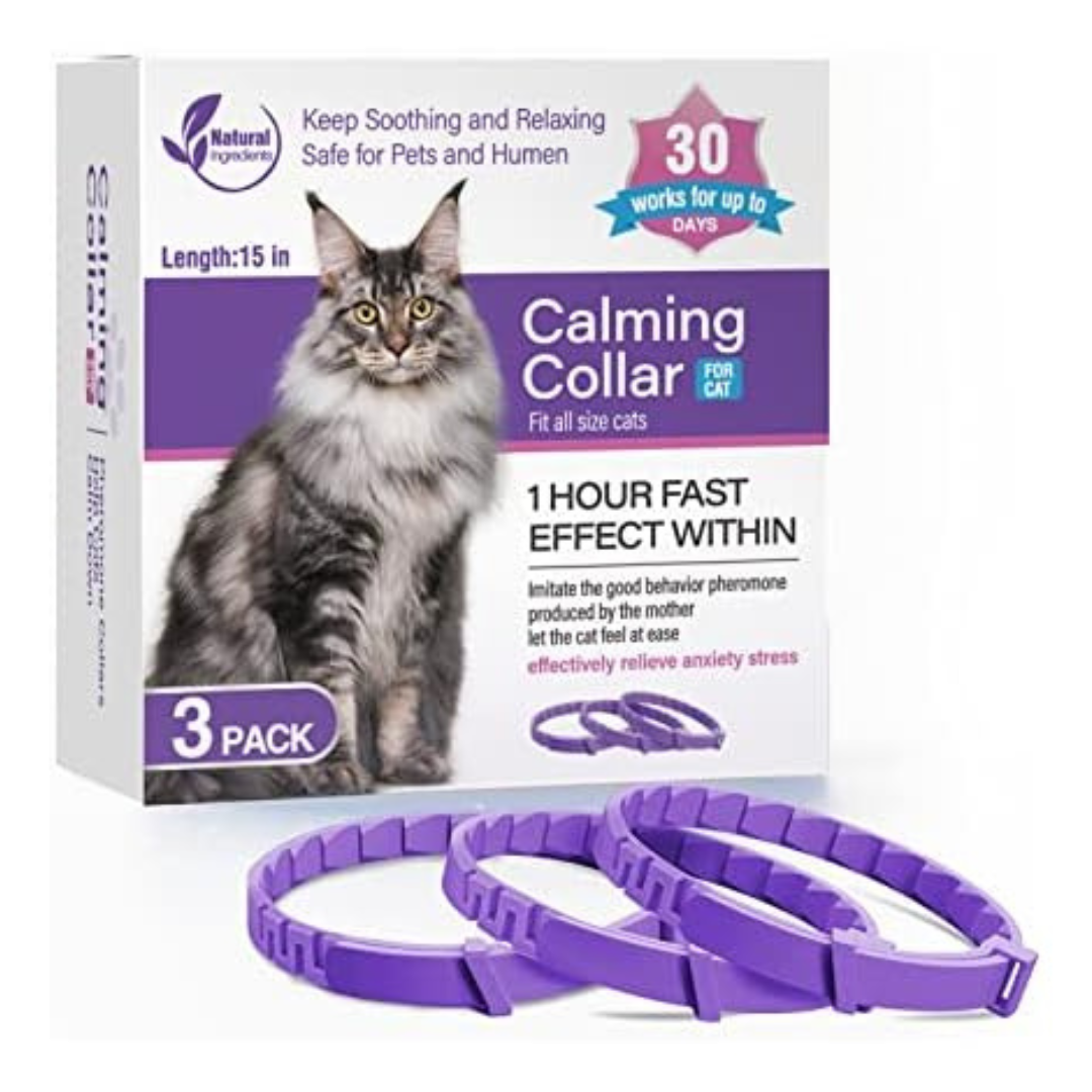 3-Pack Tcllka Adjustable Cat Calming Collar