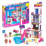 MEGA Barbie Color Reveal Building Toys Set, DreamHouse With 545 Pieces, 5 Micro-Dolls, 6 Pets And Accessories, 30 + Surprises