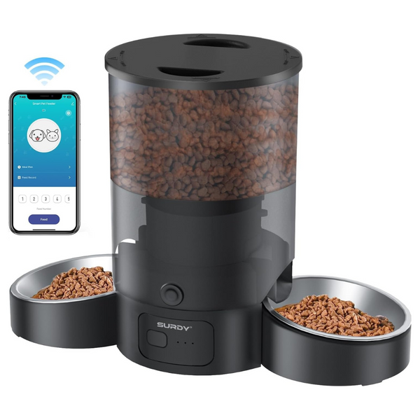 Surdy 2.4G WiFi Smart Automatic Pet Feeder With APP Control