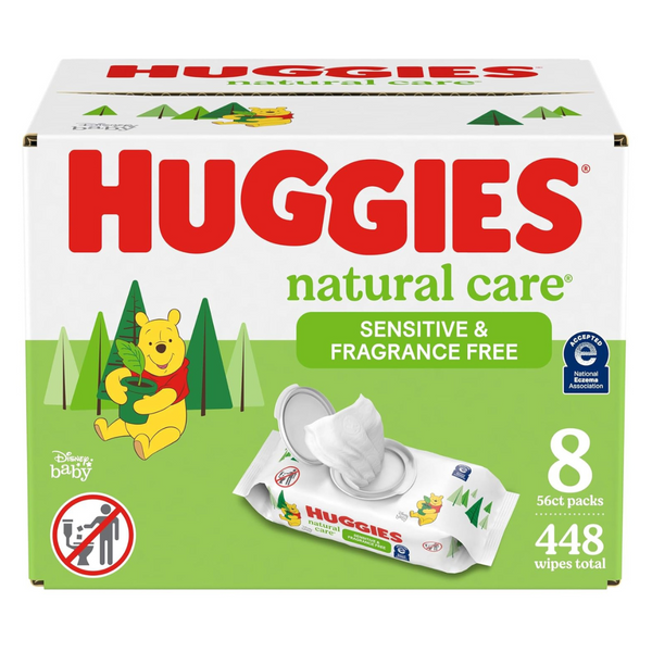 448-Count (8 x 56-ct) Huggies Natural Care Sensitive Baby Wipes