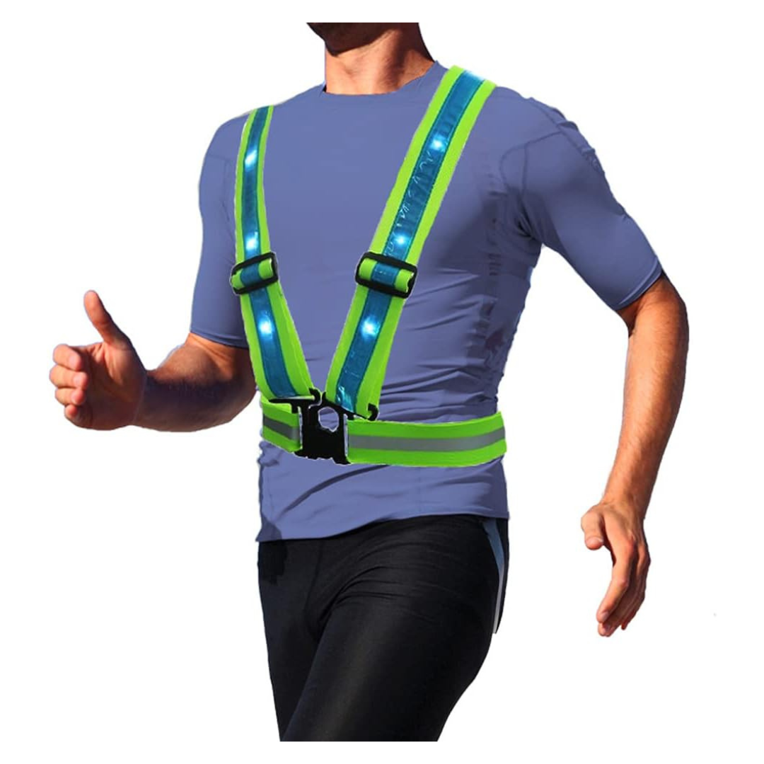 LED Reflective Safety Vest With Storage Pouch