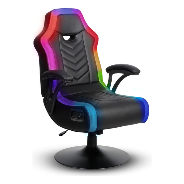 X Rocker Prism RGB Lighting 2.1 Pedestal Gaming & Office Chair W/ Speakers & Bluetooth