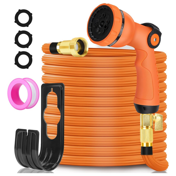 50ft Expandable Garden Water Hose With 10 Function Hose Nozzle