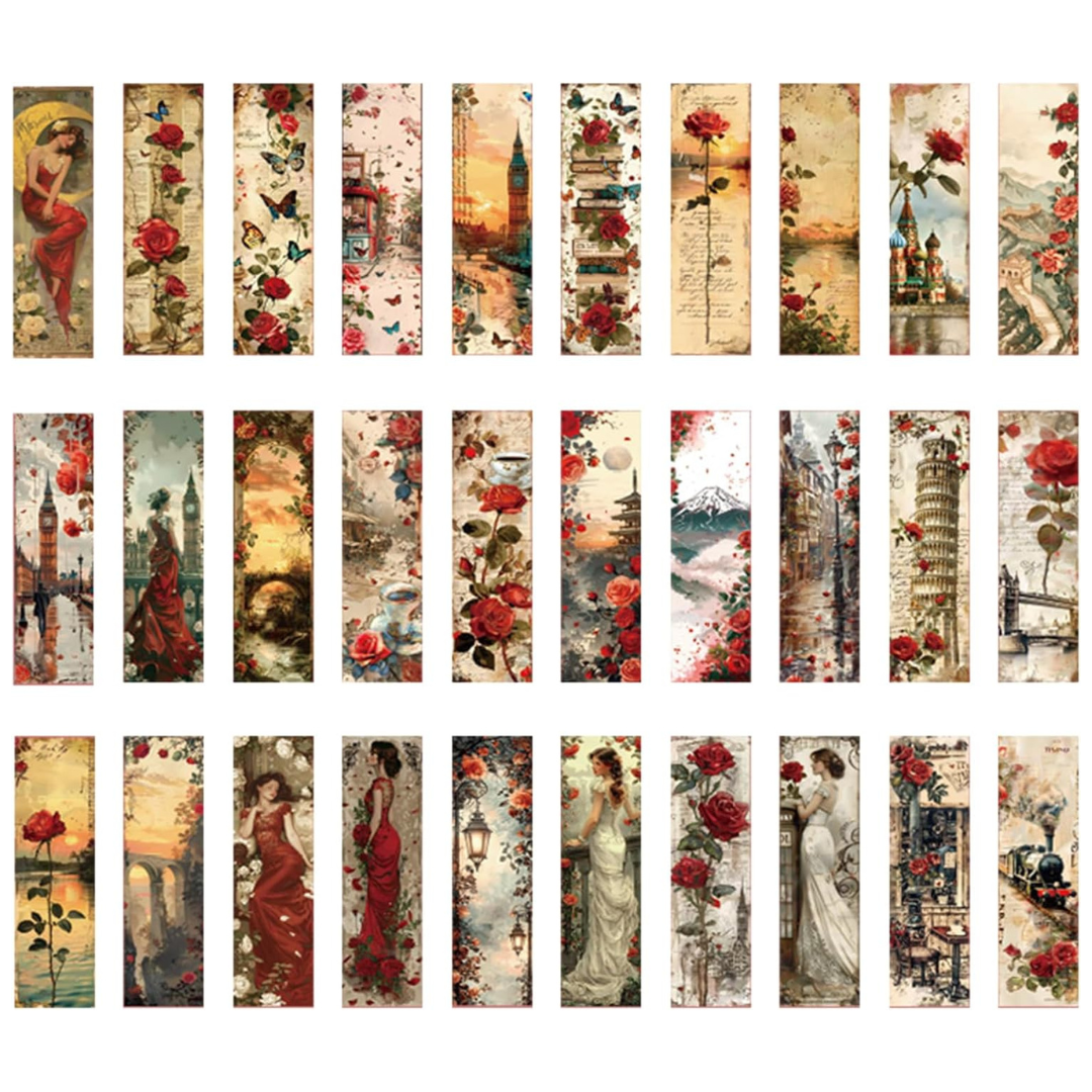 30-Piece Vintage Natural Style Bookmarks