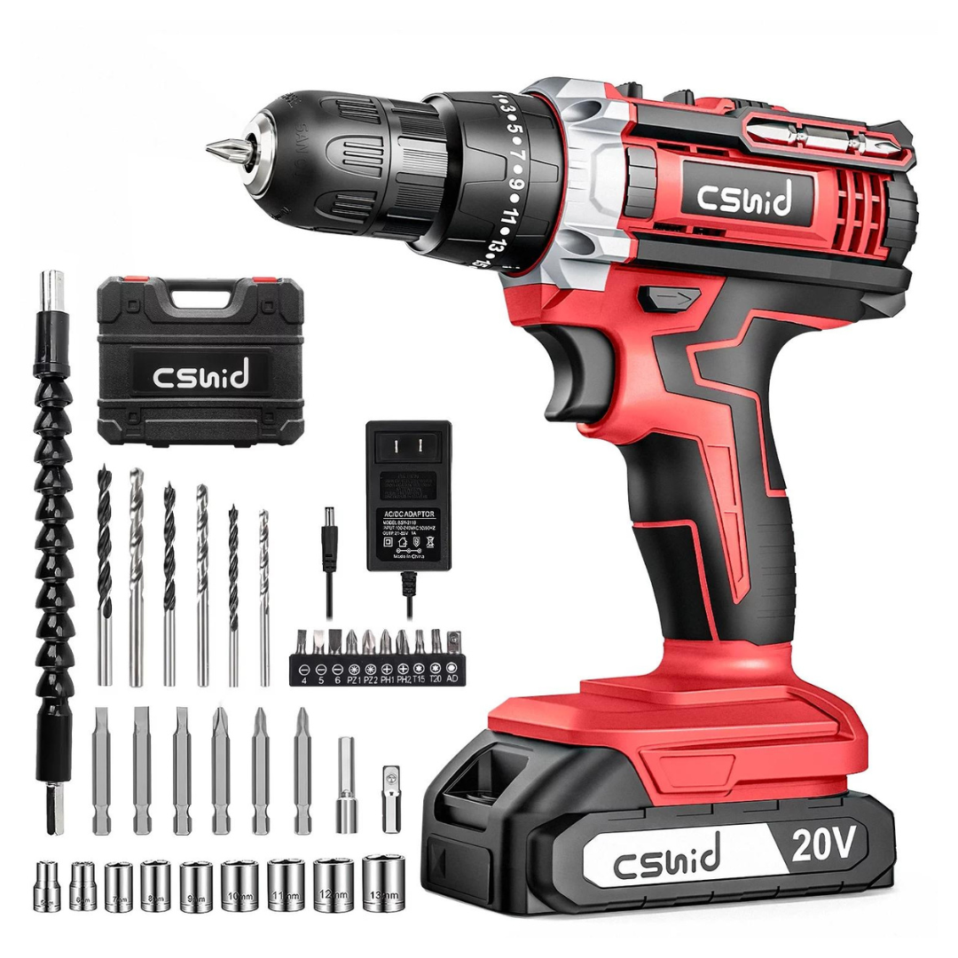 20V Cordless Power Drill Set With 34 Accessories