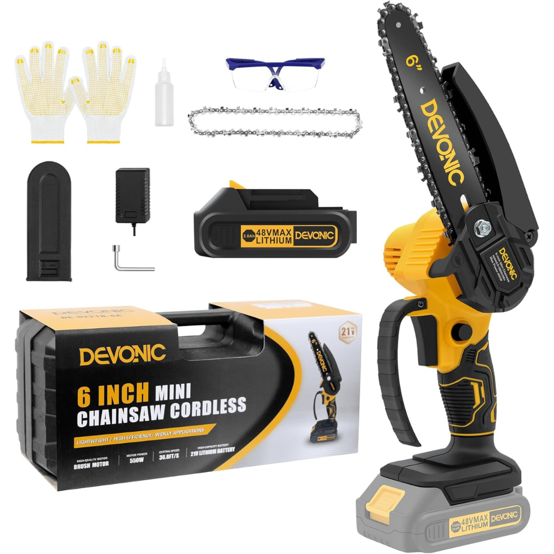 Evonic 6'' 550W Portable Cordless Electric Mini Chainsaw